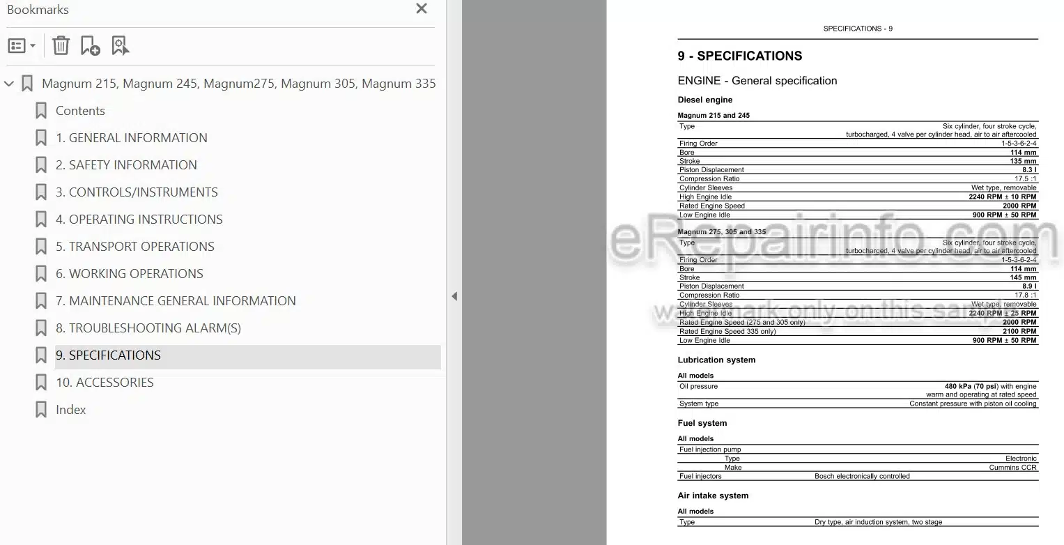 Photo 4 - Case IH Magnum 215 245 275 305 335 Operators Manual Tractor
