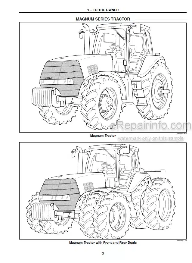 Photo 4 - Case IH Magnum 215 245 275 305 335 Operators Manual Tractor Z7RZ05000-