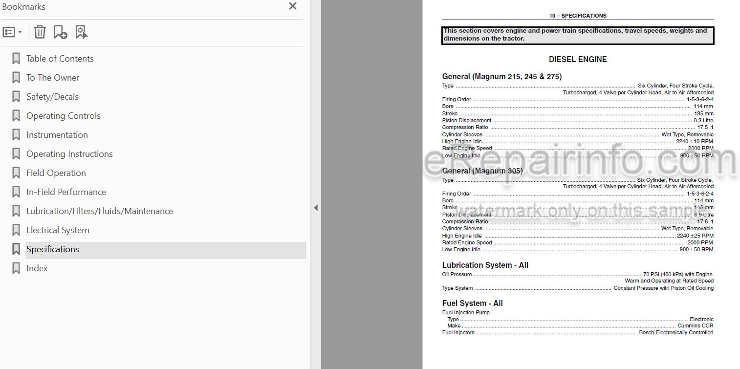 Photo 3 - Case IH Magnum 215 245 275 305 Operators Manual Tractor