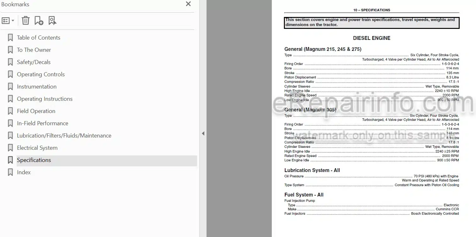Photo 3 - Case IH Magnum 215 245 275 305 Operators Manual Tractor