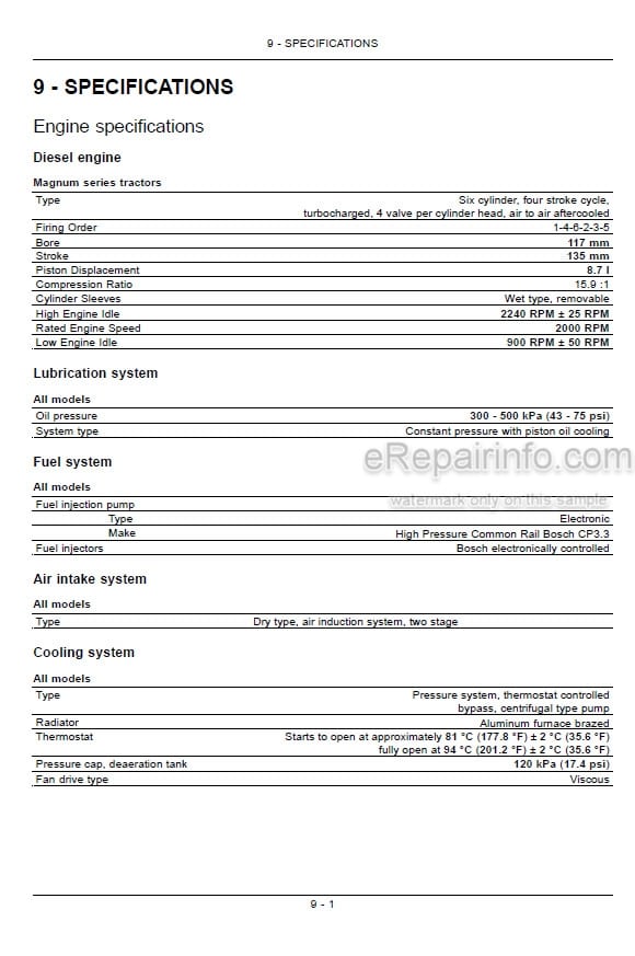 Photo 3 - Case IH Magnum 235 260 290 315 240 Operators Manual Tractor