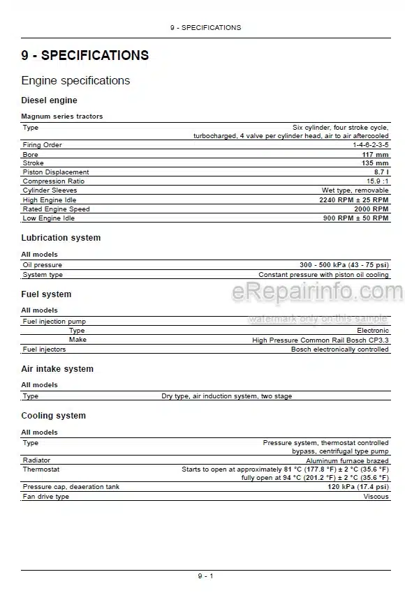 Photo 3 - Case IH Magnum 235 260 290 315 240 Operators Manual Tractor