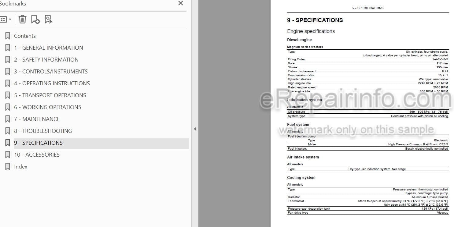 Photo 4 - Case IH Magnum 235 260 290 315 340 370 Operators Manual Tractor ZDRD06500-