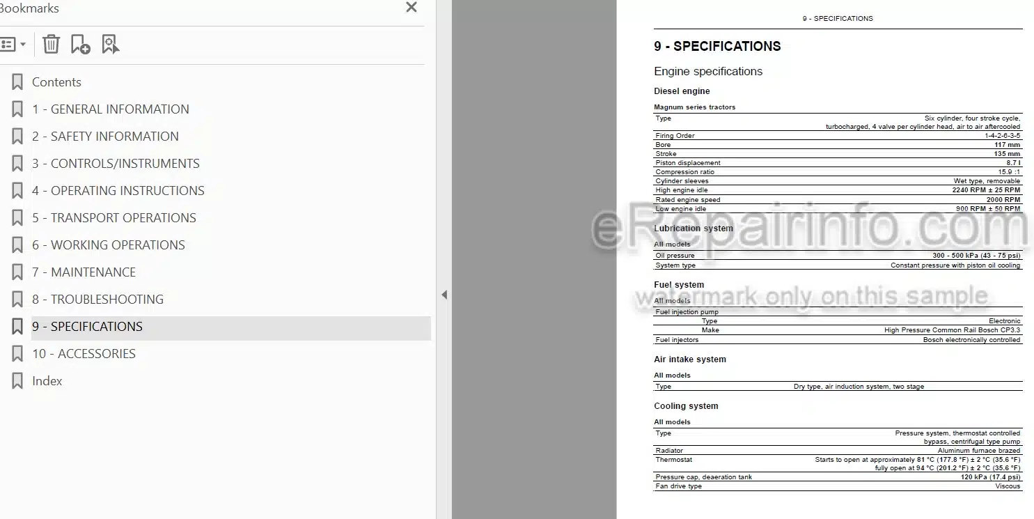Photo 4 - Case IH Magnum 235 260 290 315 340 370 Operators Manual Tractor ZDRD06500-