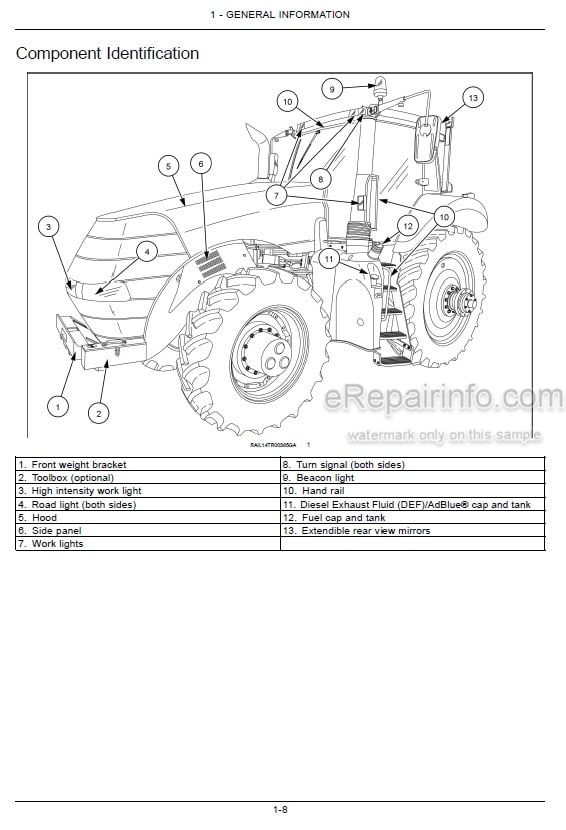 Photo 4 - Case IH Magnum 250 280 310 340 380 Operators Manual Tractor ZERF04500-