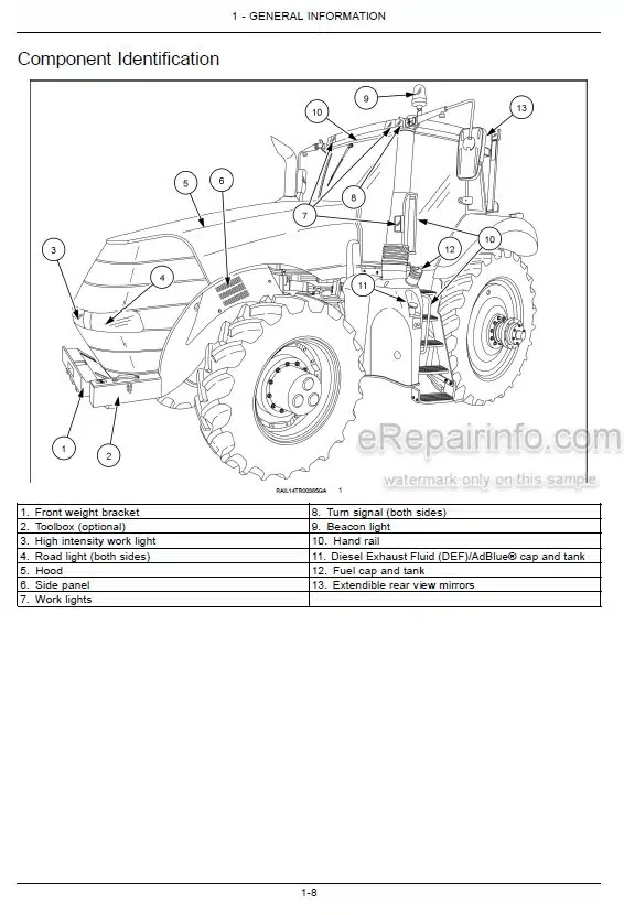 Photo 4 - Case IH Magnum 250 280 310 340 380 Operators Manual Tractor ZERF04500-