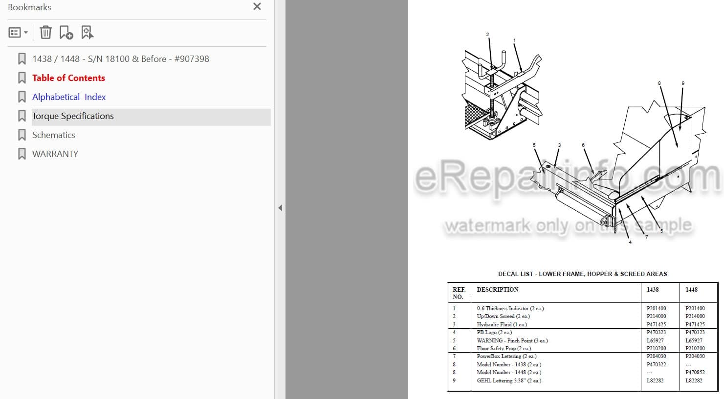 Photo 5 - Gehl 1438 1448 Power Box Operators Manual Self Propelled Paver
