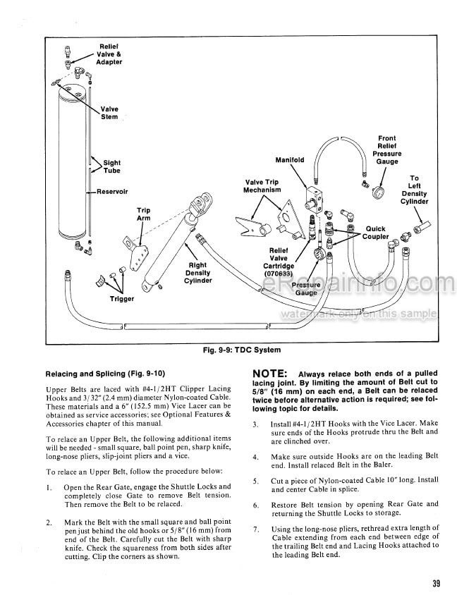 Photo 3 - Gehl 1460 1860 Operators Manual Round Baler