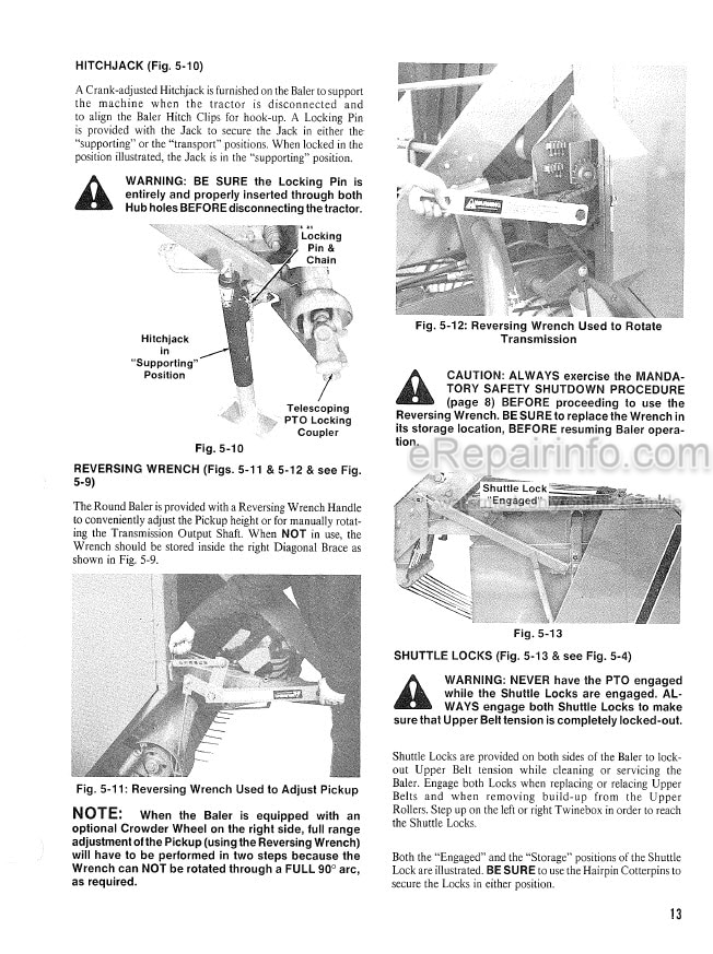 Photo 3 - Gehl 1465 1865 Operators Manual Variable Chamber Round Baler