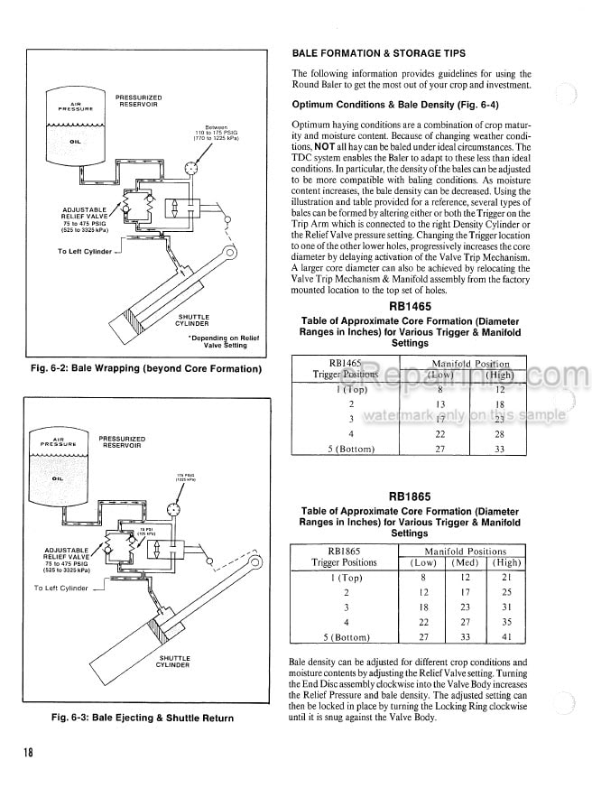 Photo 1 - Gehl 1465 1865 Operators Manual Variable Chamber Round Baler