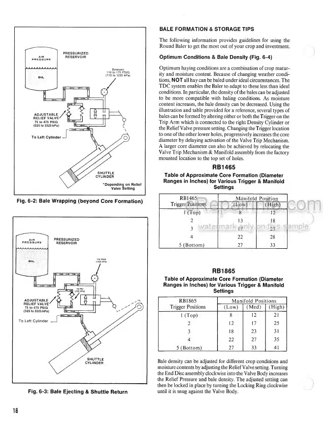 Photo 7 - Gehl 1465 1865 Operators Manual Variable Chamber Round Baler