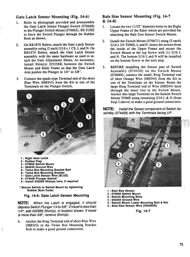 Photo 7 - Gehl 1465 1865 Operators Manual Variable Chamber Round Baler