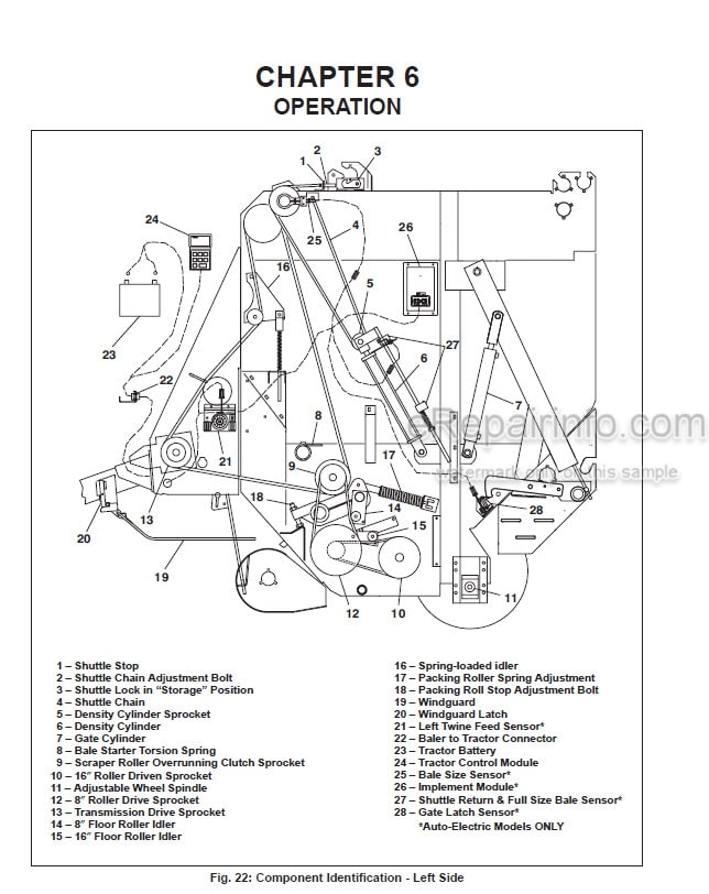 Photo 4 - Gehl 1475 1875 Operators Manual Variable Chamber Round Baler
