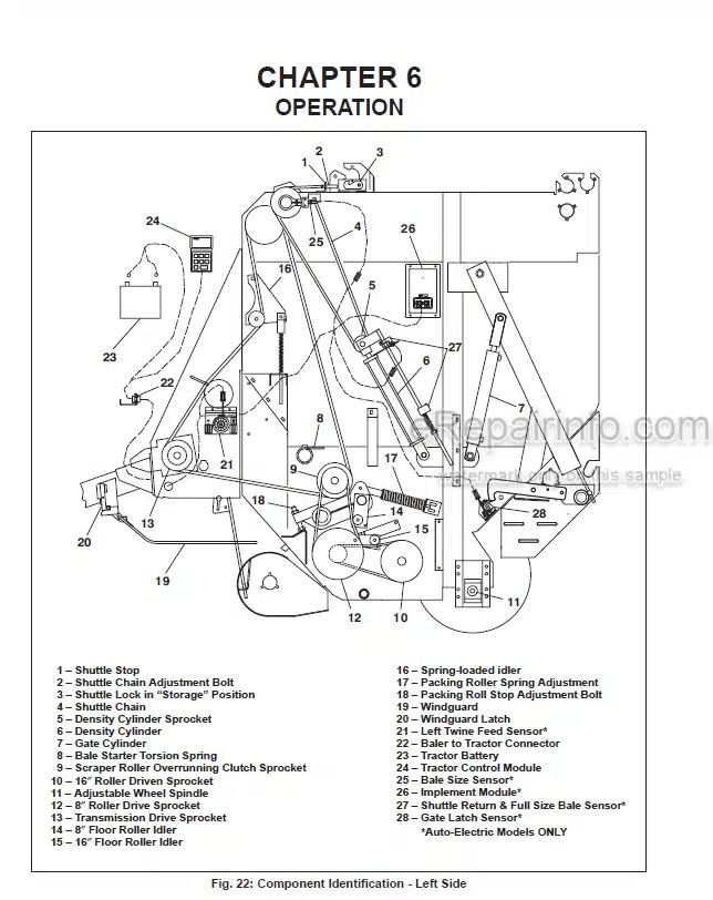 Photo 4 - Gehl 1475 1875 Operators Manual Variable Chamber Round Baler