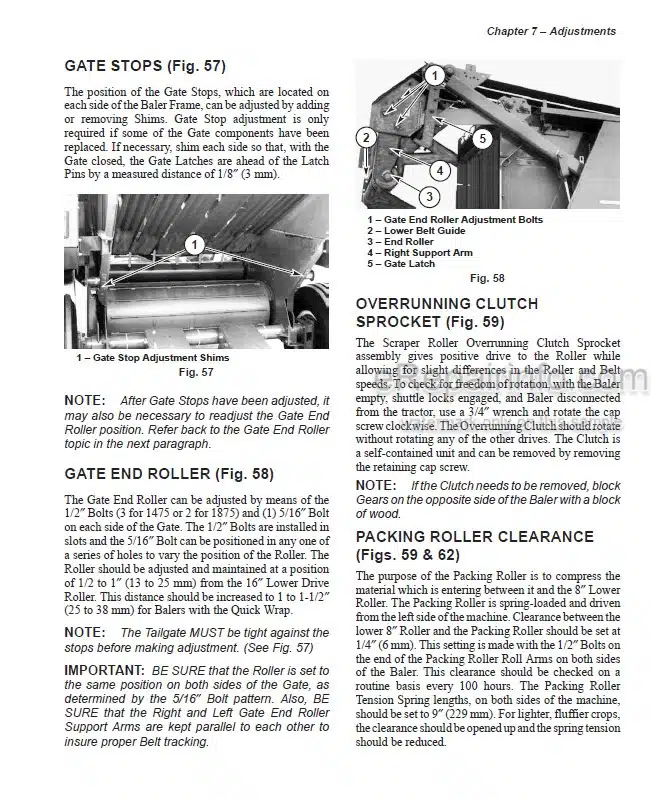 Photo 3 - Gehl 1475 1875 Operators Manual Variable Chamber Round Baler