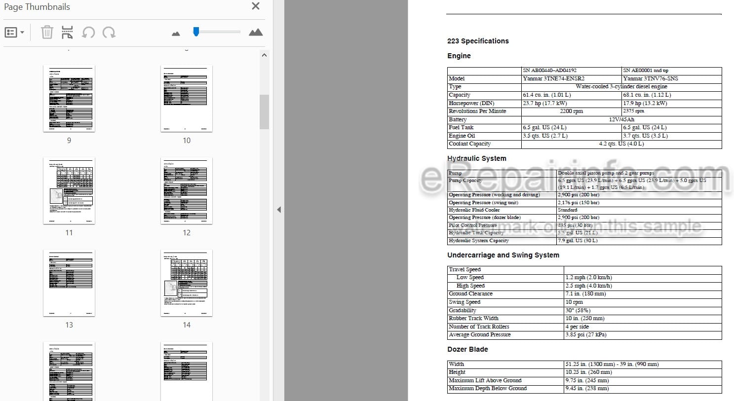 Photo 4 - Gehl 153 193 223 Operators Manual Compact Excavator