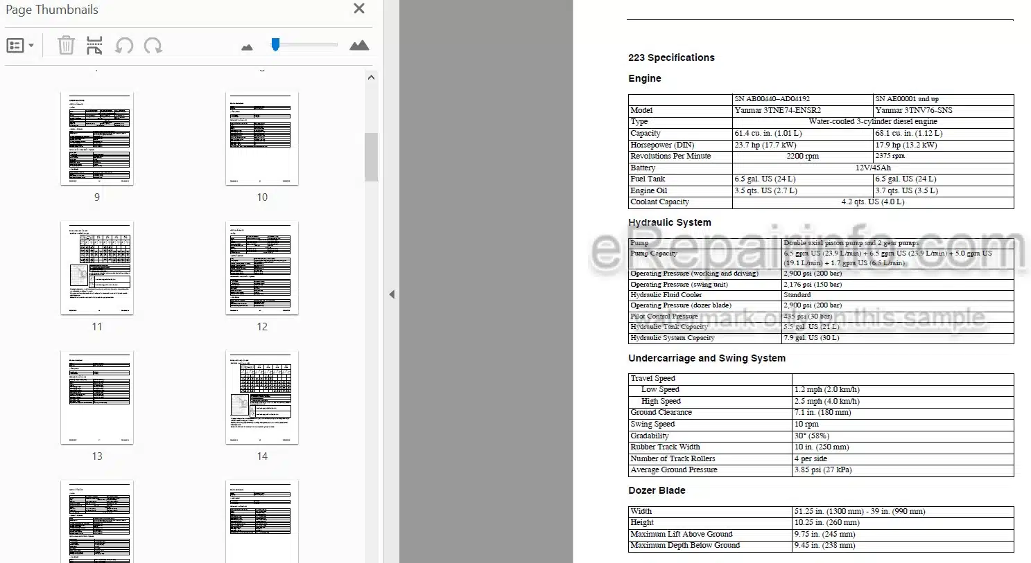 Photo 4 - Gehl 153 193 223 Operators Manual Compact Excavator