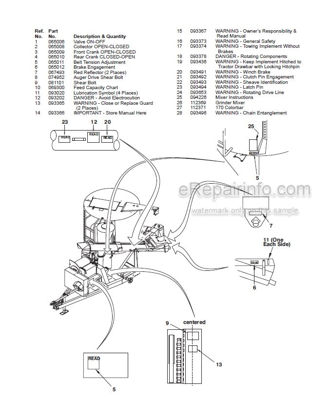 Photo 4 - Gehl 170 Mixall Operators Manual Grinder Mixer