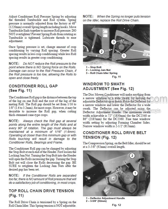 Photo 3 - Gehl 2340 2360 Operators Manual Disc Mower Conditioner