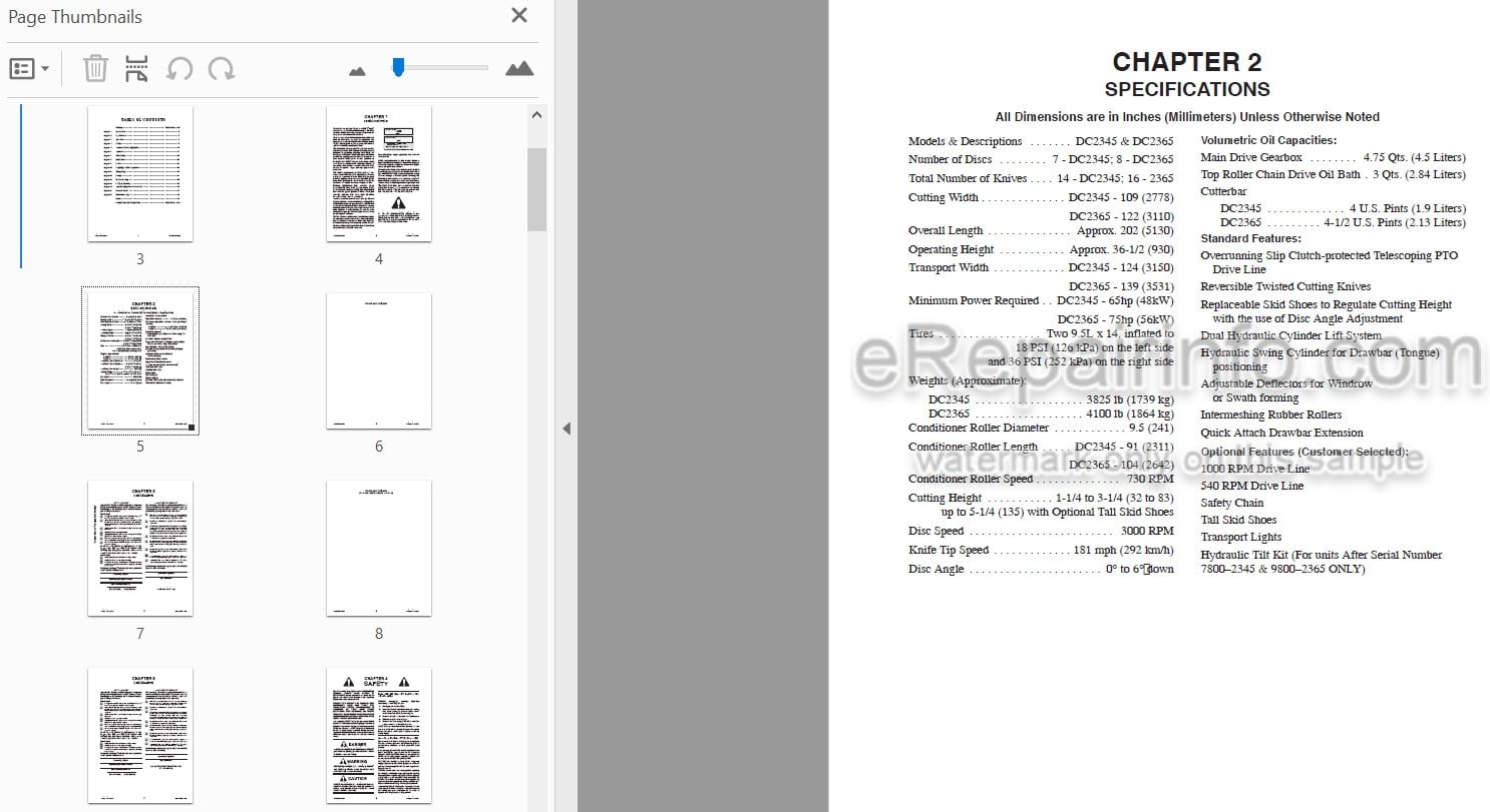 Photo 5 - Gehl 2345 2365 Operators Manual Disc Mower Conditioner