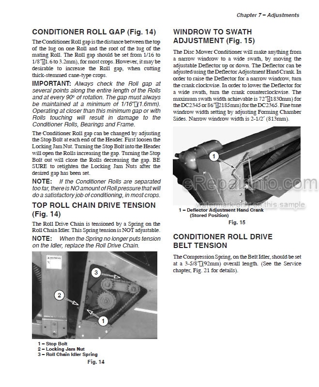 Photo 4 - Gehl 2345 2365 Operators Manual Disc Mower Conditioner