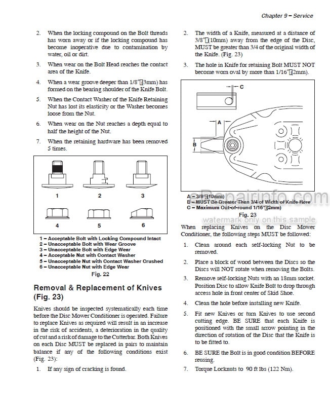 Photo 3 - Gehl 2345 2365 Operators Manual Disc Mower Conditioner