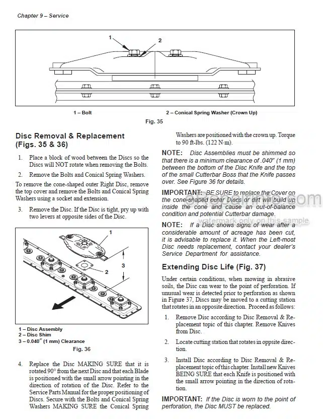 Photo 7 - Gehl 2345 2365 Operators Manual Disc Mower Conditioner