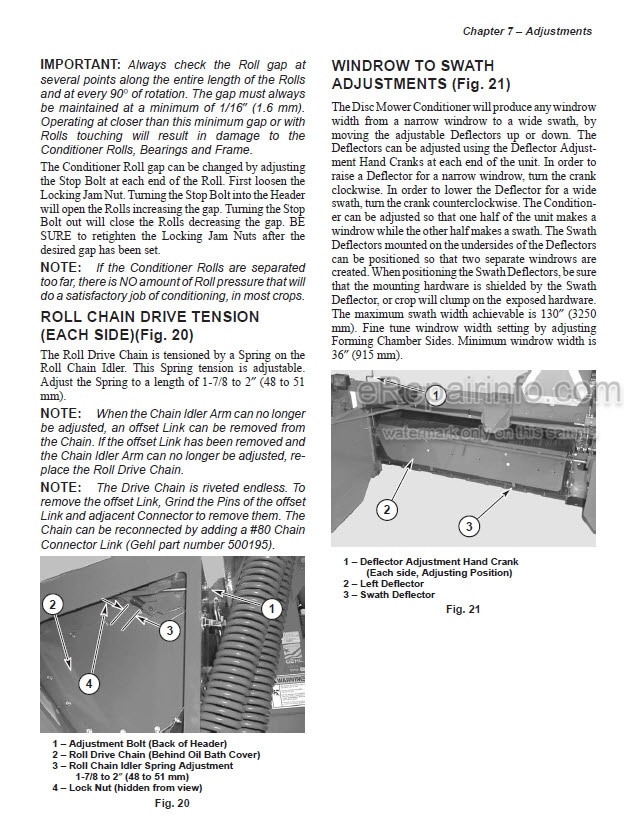 Photo 3 - Gehl 2415 2418 Operators Manual Disc Mower Conditioner