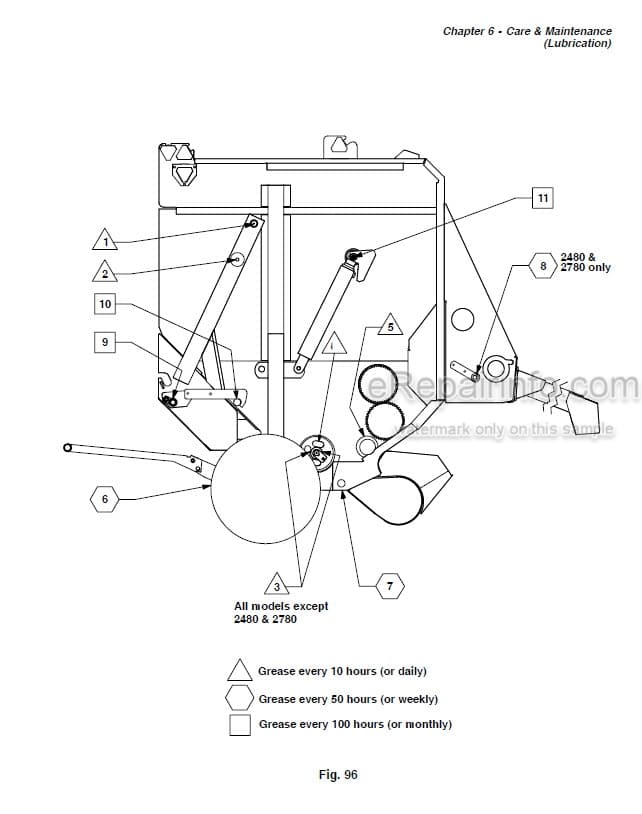 Photo 3 - Gehl 2480 2580 2580S 2680 2680S 2780 2880 80 Series Operators Manual Variable Chamber Round Baler