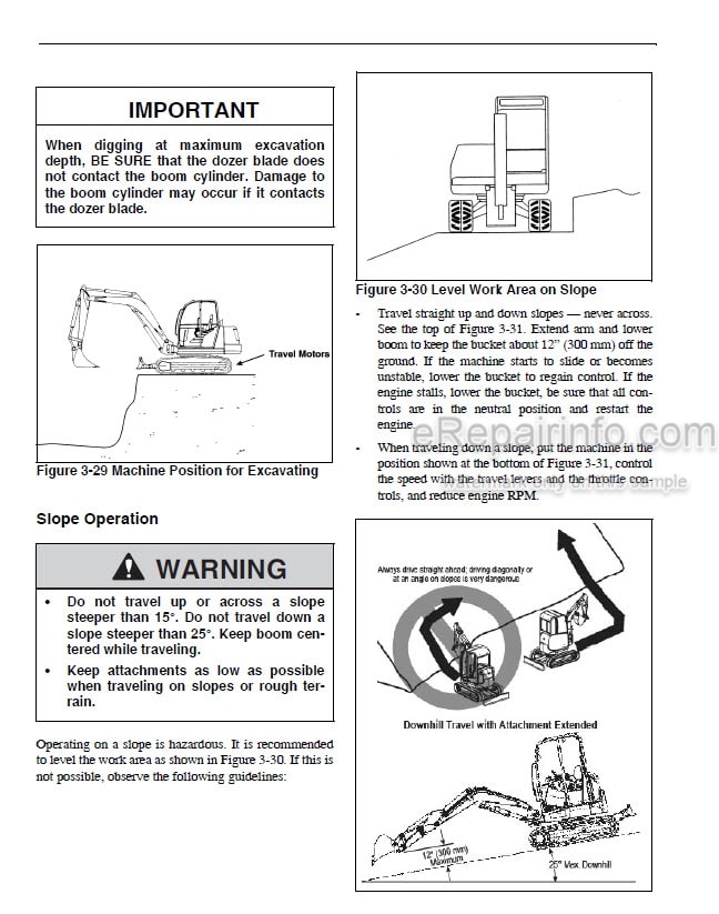 Photo 3 - Gehl 253 303 353 373 Operators Manual Compact Excavator