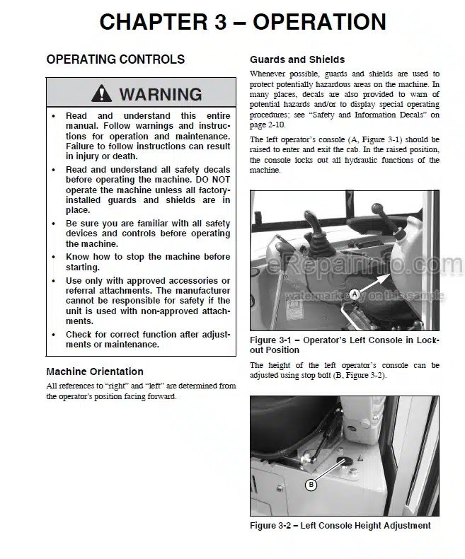 Photo 7 - Gehl 253 303 353 373 Operators Manual Compact Excavator