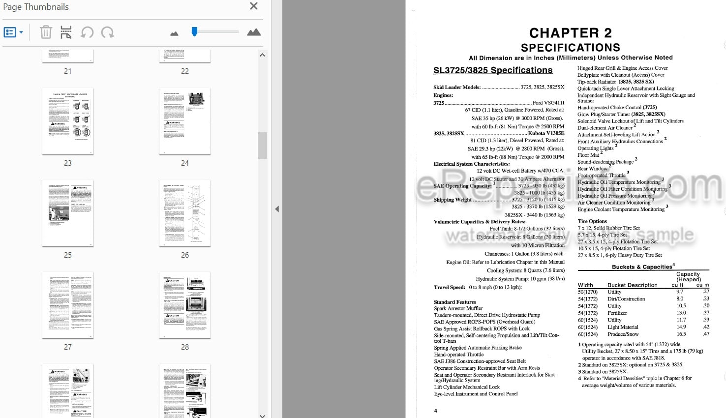 Photo 5 - Gehl 3725 3825 4525 4625 Operators Manual Skid Steer Loader