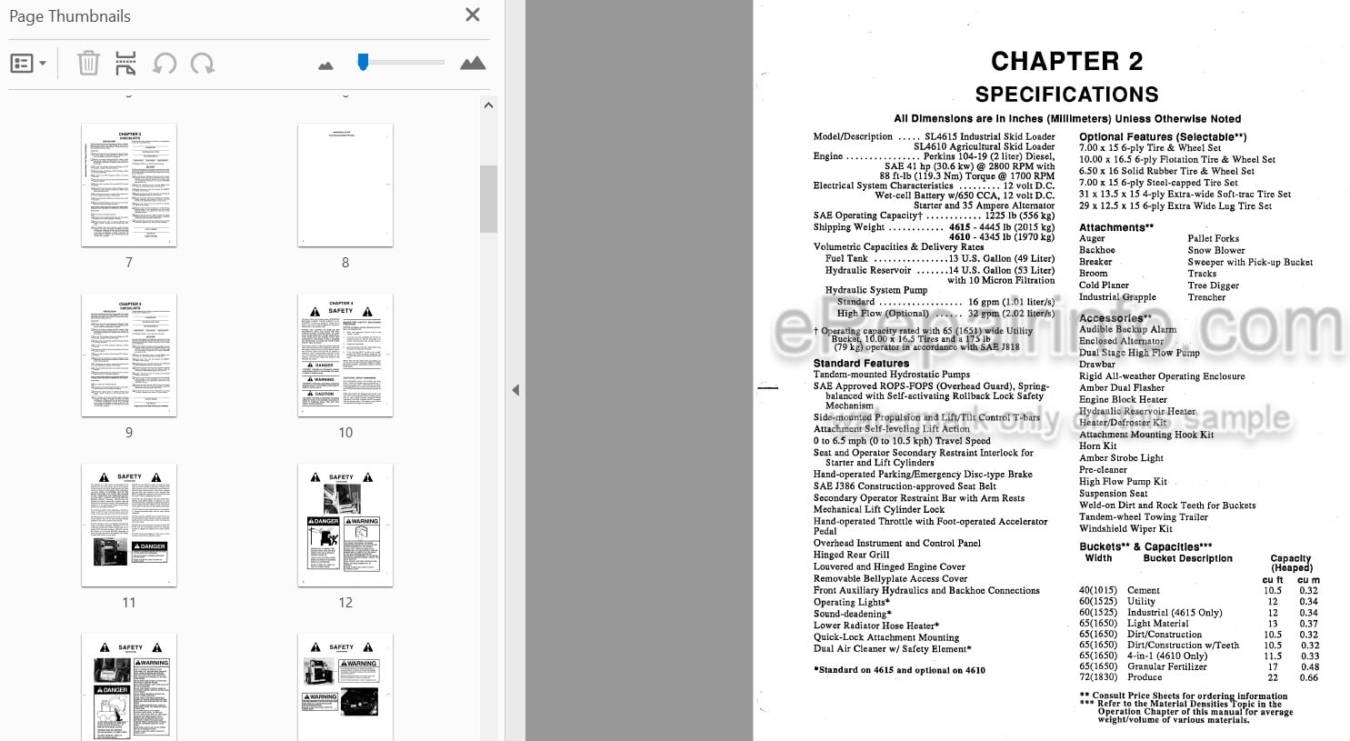 Photo 4 - Gehl 4610 4615 Operators Manual Skid Steer Loader