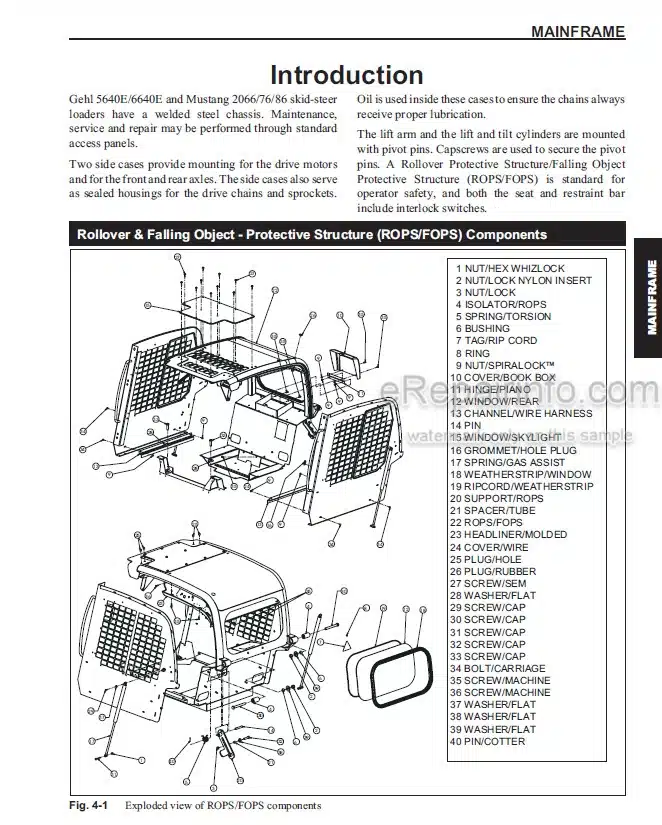 Photo 3 - Gehl 5460E 6640E Mustang 2066 2076 2086 Service Manual Addendum Skid Steer Loader