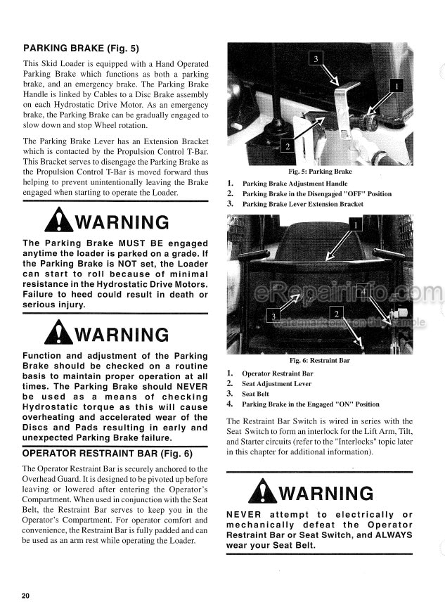 Photo 4 - Gehl 6625 Operators Manual Skid Steer Loader