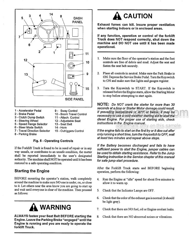 Photo 5 - Gehl 883 Dynalift Operators Manual Telescopic Boom Forklift