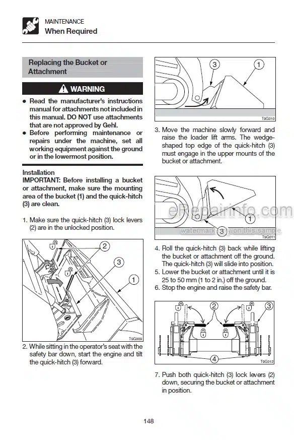 Photo 6 - Gehl CTL60 CTL70 CTL80 Operators Manual Compact Track Loader