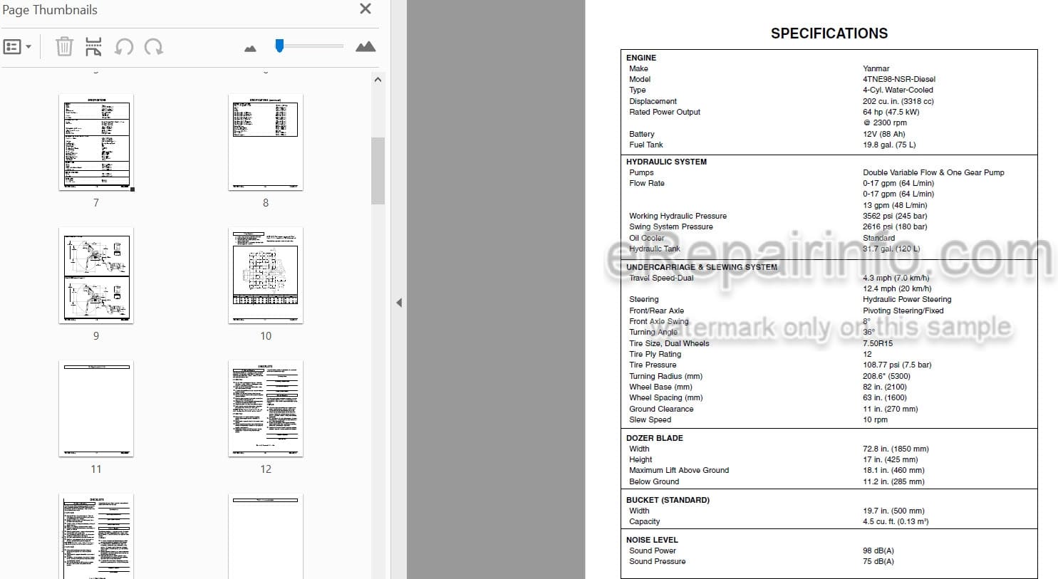 Photo 3 - Gehl GE652 Operators Manual Wheel Excavator