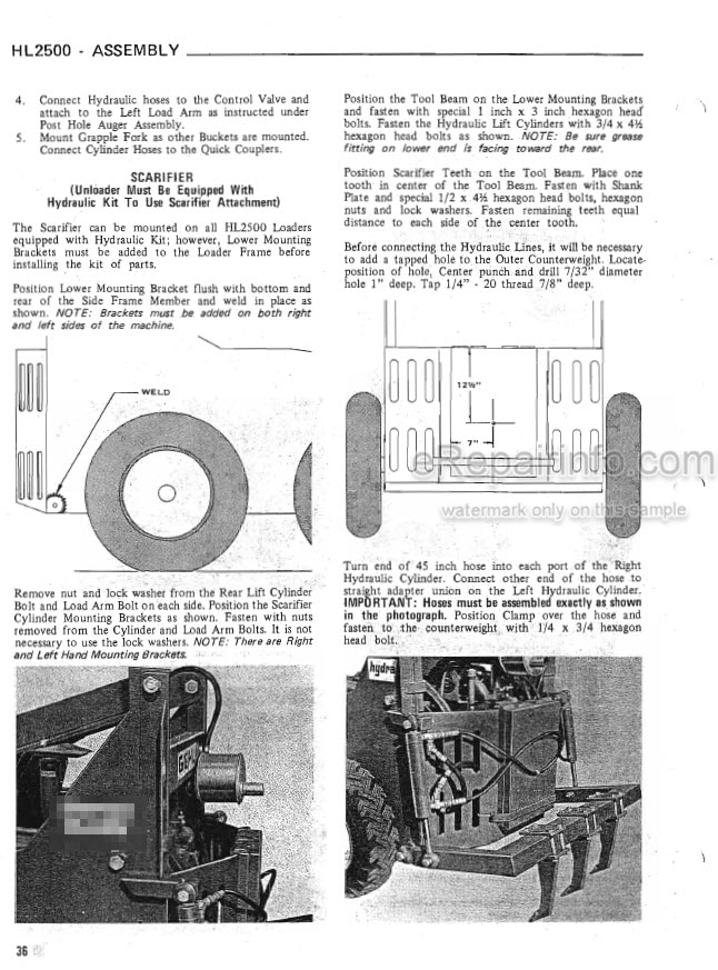 Photo 2 - Gehl HL2500 Owners Manual Skid Steer Loader