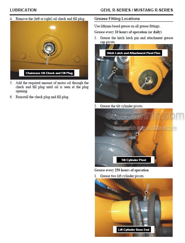 Photo 2 - Gehl R190 R220 R260 Manitou Mustang 1900R 2200R 2600R Service Manual Skid Steer Loader