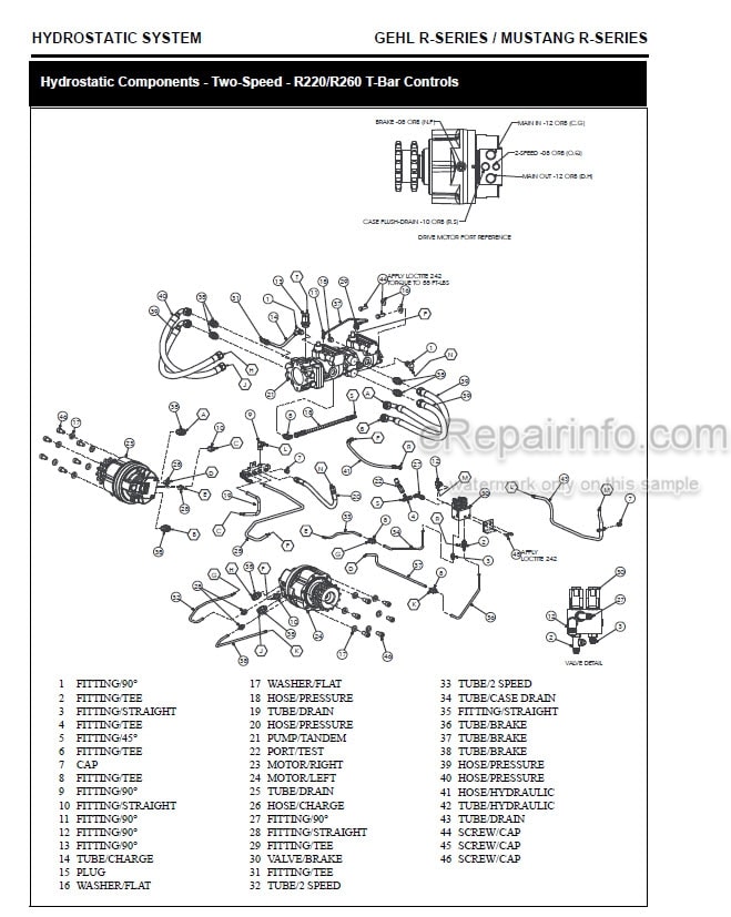 Photo 5 - Gehl R190 R220 R260 Manitou Mustang 1900R 2200R 2600R Service Manual Skid Steer Loader