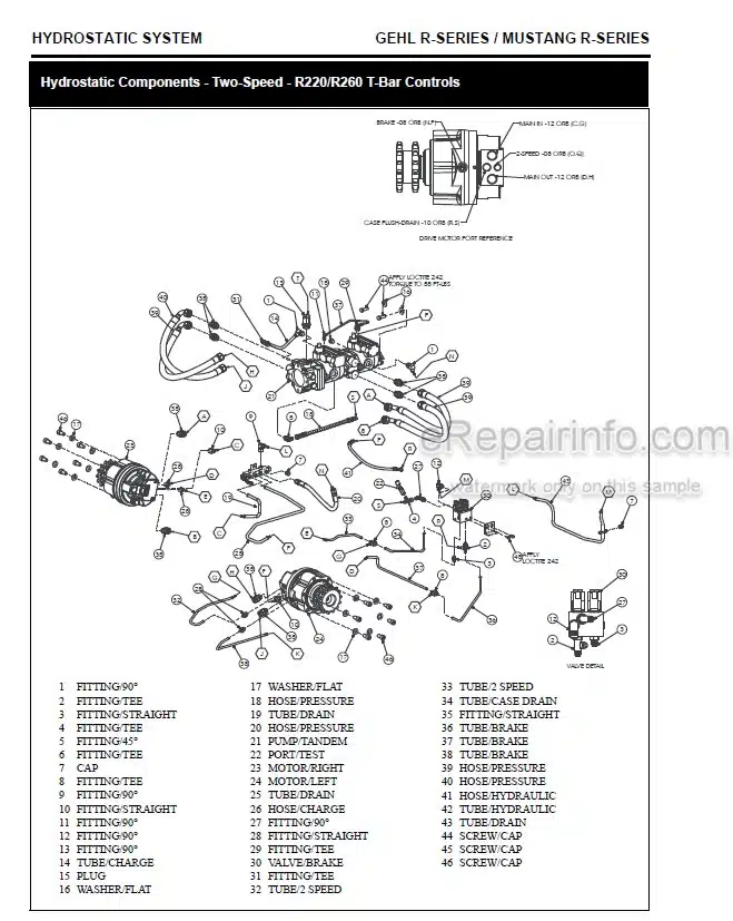 Photo 5 - Gehl R190 R220 R260 Manitou Mustang 1900R 2200R 2600R Service Manual Skid Steer Loader