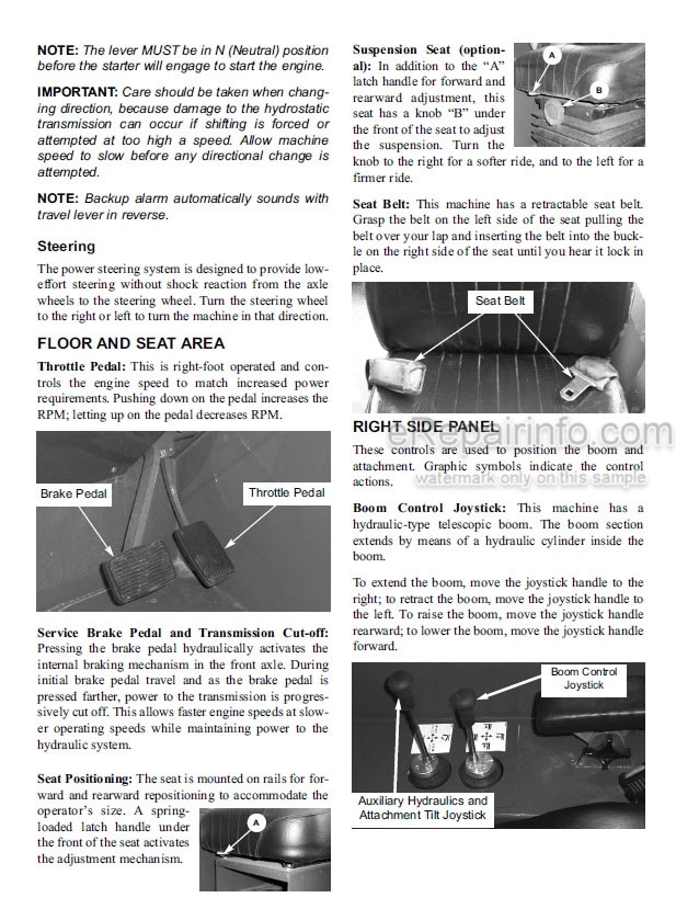 Photo 11 - Gehl RS5-19 Operators Manual Telescopic Handler SN50951