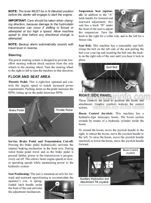 Photo 6 - Gehl RS5-34 Operators Manual Telescopic Handler