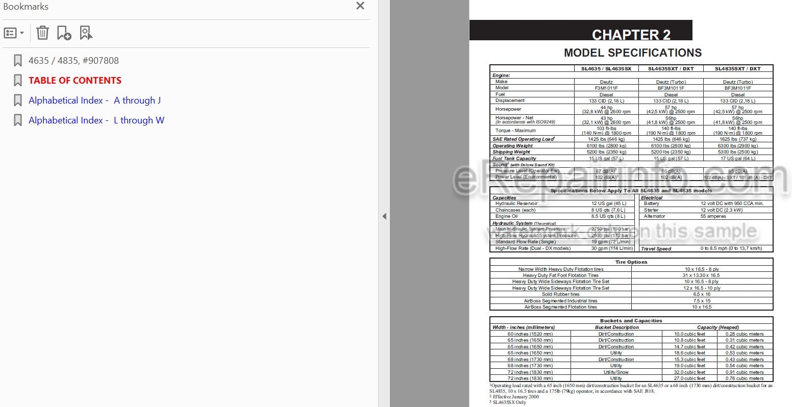 Photo 4 - Gehl SL4635 SL4835 Operators Manual Skid Steer Loader