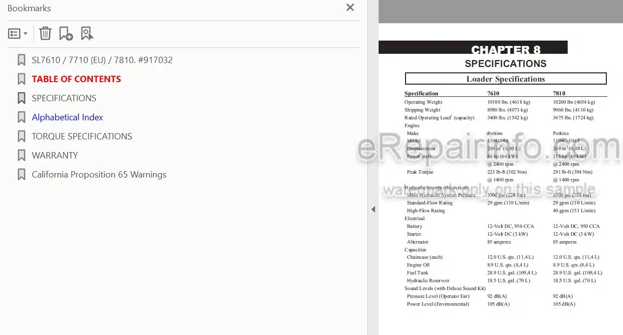 Photo 5 - Gehl SL7610 SL7710 EU SL7810 Operators Manual Skid Steer Loader