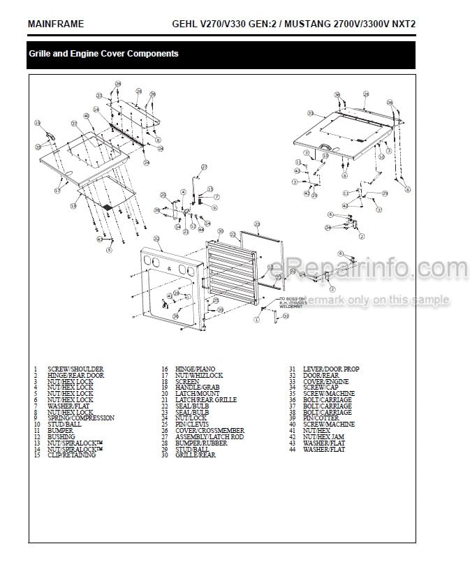 Photo 3 - Gehl V270 V330 Manitou Mustang 2700V 3300V GEN2 NXT2 Service Manual Skid Steer Loader