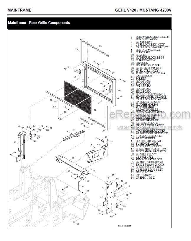 Photo 5 - Gehl V420 Mustang 4200V Service Manual Skid Steer Loader