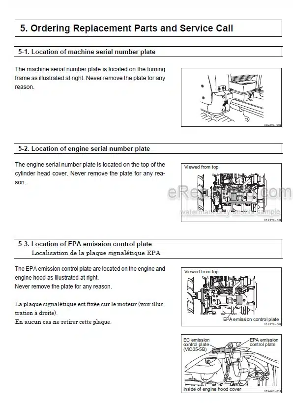 Photo 7 - Gehl Z17 Operators Manual Compact Excavator