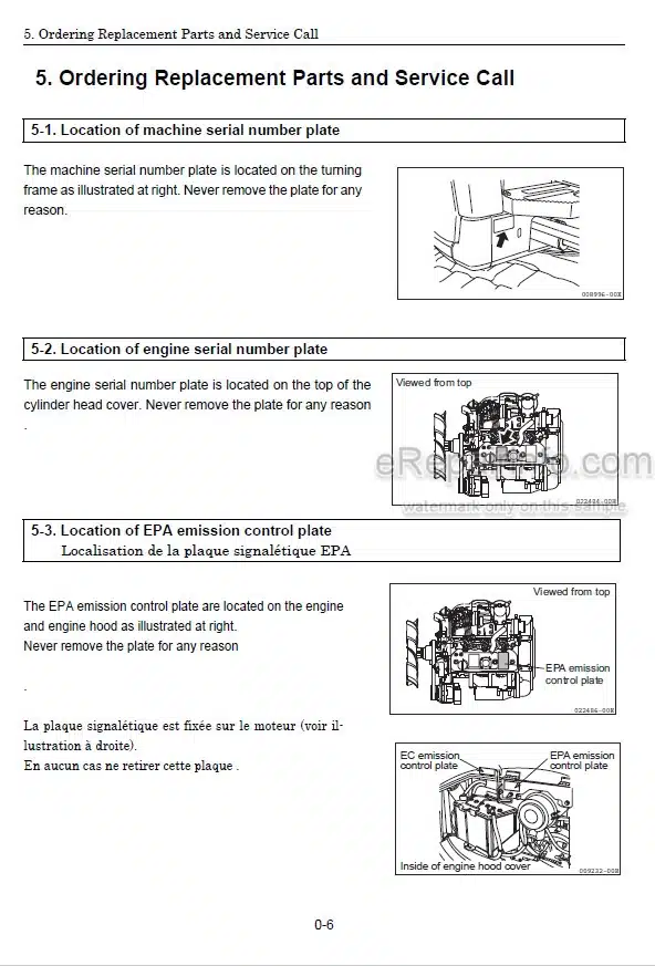 Photo 6 - Gehl Z80 Operators Manual Compact Excavator